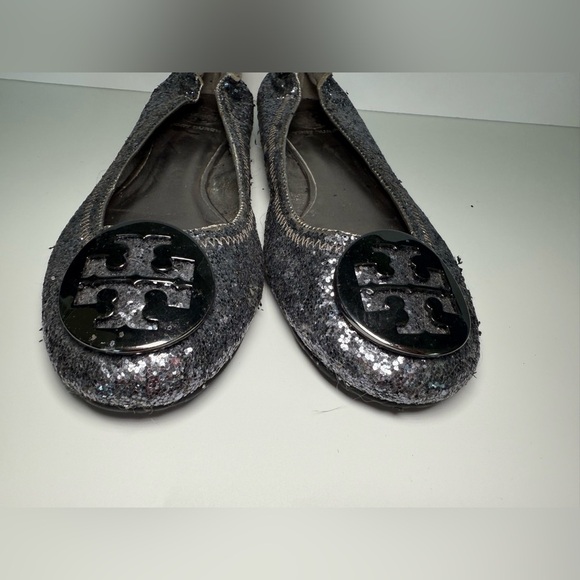 Tory Burch Reva sequin ballet flats Size 7.5  Logo Medallion - Picture 10 of 16